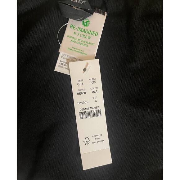 J‎ Crew Black High Rise Cheeky Coverage Bikini Swim Bottom Size Small NWT - Picture 5 of 5